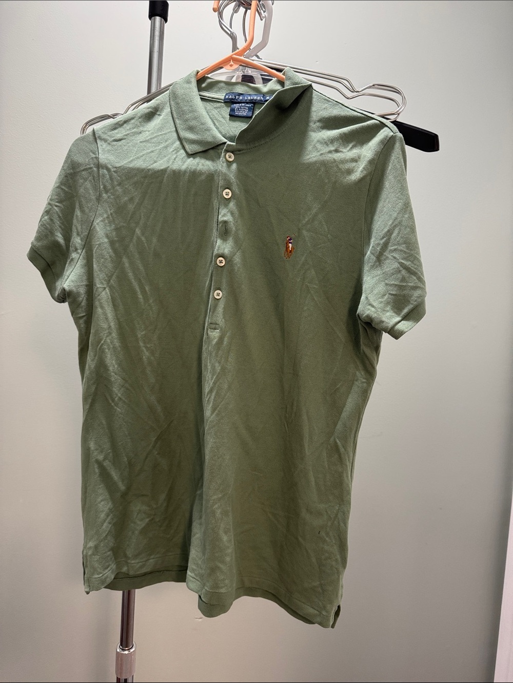 Ralph Lauren Men's Polo Shirt in Sage Green with Embroidered Pony
